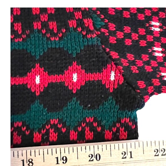 Vintage Tally Ho Grandmacore Holiday Plaid‎ Christmas Cardigan Sweater M - Picture 6 of 8